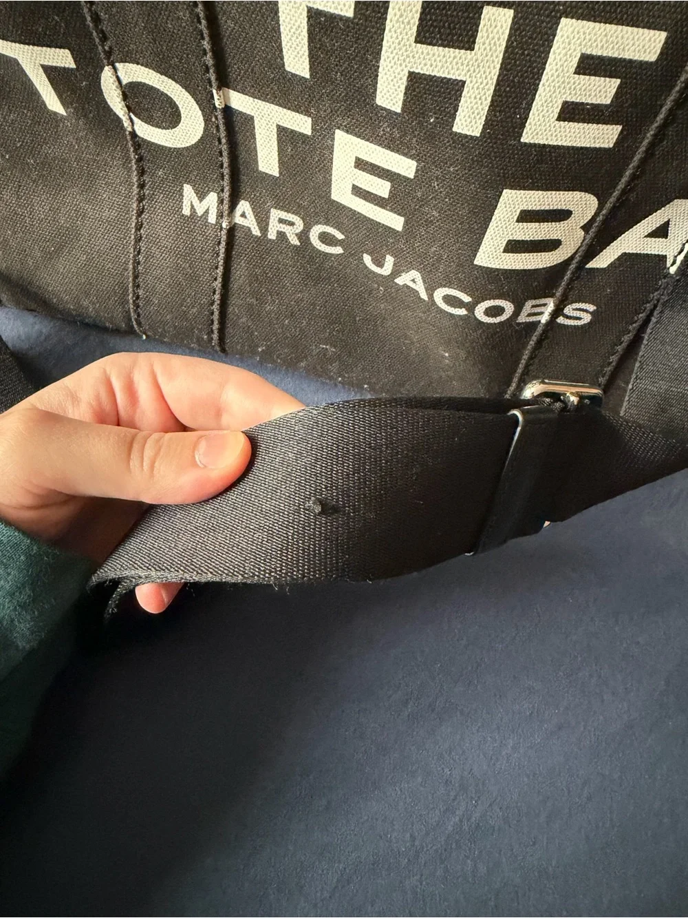 Marc Jacobs Black Canvas Tote Bag with White Logo